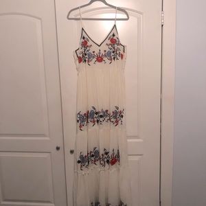 GLAMOROUS Tall White Maxi Dress with Floral Details